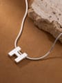 thumb 925 Sterling Silver Letter H Minimalist Necklace 2