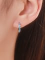 thumb 925 Sterling Silver Enamel Geometric Minimalist Huggie Earring 1
