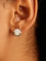 thumb 925 Sterling Silver Natural Stone Cute Shell Stud Earring 1