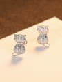 thumb 925 Sterling Silver Cubic Zirconia Mouse Cute Stud Earring 2
