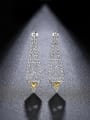 thumb Copper Cubic Zirconia Hollow Triangle Hip Hop Chandelier Earring 3