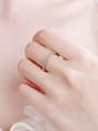 thumb Sterling Silver Moissanite White  Dainty Engagement Rings 1