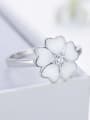 thumb 925 Sterling Silver Shell Flower Minimalist Band Ring 1