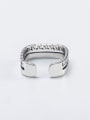thumb 925 Sterling Silver Geometric Vintage Chain Double  Stackable Ring 3
