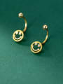 thumb 925 Sterling Silver Smiley Cute Stud Earring 0