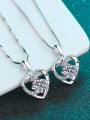 thumb Sterling Silver 0.8 CT Moissanite Heart Dainty Necklace 3