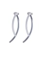 thumb 925 Sterling Silver Crossed Fishtail  Vintage Drop Earring 2