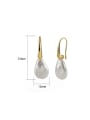 thumb 925 Sterling Silver Freshwater Pearl Geometric Bohemia Hook Earring 2
