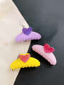 thumb Alloy Resin  Enamel Trend Heart  Multi Color Jaw Hair Claw 1