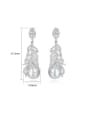 thumb Brass Cubic Zirconia Leaf Trend Cluster Earring 3