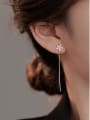 thumb 925 Sterling Silver Cubic Zirconia Star Minimalist Threader Earring 1