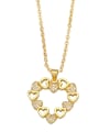 thumb Brass Cubic Zirconia Letter Vintage  Heart Pendant Necklace 0