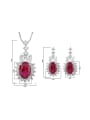 thumb Brass Cubic Zirconia Luxury Geometric  Earring and Necklace Set 2