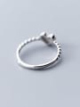 thumb 925 Sterling Silver Bead Smooth Heart Minimalist Band Ring 2