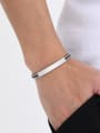 thumb Stainless steel Artificial Leather Geometric Hip Hop Band Bangle 1