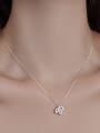 thumb 925 Sterling Silver Cubic Zirconia Leaf Dainty Necklace 1
