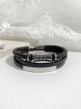 thumb Stainless steel Artificial Leather Geometric Hip Hop Set Bangle 2