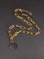thumb Titanium Steel Acrylic Geometric Vintage Hollow Chain Necklace 1
