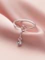 thumb 925 Sterling Silver Cubic Zirconia Water Drop Minimalist Band Ring 1