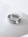 thumb 925 Sterling Silver Irregular Vintage Cross Twist Lines Stackable Ring 3