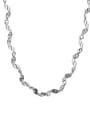 thumb 925 Sterling Silver Retro Irregular Twisted Silver Necklace 3