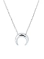 thumb 925 Sterling Silver  Smooth Moon Minimalist Necklace 4