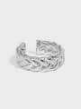 thumb 925 Sterling Silver Hollow Geometric Vintage Band Ring 0