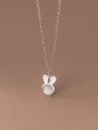 thumb 925 Sterling Silver Cats Eye Rabbit Minimalist Necklace 2