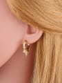 thumb Brass Cubic Zirconia Geometric Vintage Huggie Earring 1