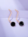 thumb Alloy Black Round Trend Drop Earring 1