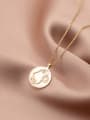 thumb 925 Sterling Silver Minimalist Portrait Round card Pendant Necklace 2