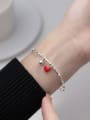 thumb 925 Sterling Silver Enamel Heart Minimalist Stretch Bracelet 1