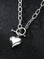 thumb 925 Sterling Silver Smooth Heart Vintage chain Necklace 0