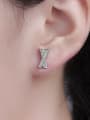 thumb 925 Sterling Silver Cubic Zirconia Cross Dainty Stud Earring 1