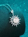 thumb 925 Sterling Silver Moissanite Flower Classic Necklace 1