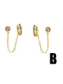 thumb Brass Cubic Zirconia Tassel Vintage Drop Earring 3