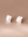 thumb 925 Sterling Silver Smotth Square Minimalist Stud Earring 1