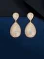 thumb Copper With Gold Plated Exaggerated Water Drop Cluster Earrings 0