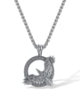 thumb Stainless steel Owl Hip Hop Necklace 4