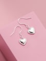 thumb 925 Sterling Silver Heart Minimalist Hook Earring 0