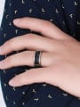 thumb Titanium Steel Sapphire Geometric Minimalist Band Ring 1