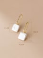thumb 925 Sterling Silver Acrylic Square Minimalist Hook Earring 2