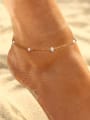 thumb 925 Sterling Silver Freshwater Pearl Irregular Minimalist Anklet 1