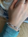 thumb 925 Sterling Silver  Minimalist Twisted Hollow Oval Bracelet 1