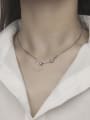 thumb Vintage  Sterling Silver With Antique Silver Plated Simplistic Hollow Geometric Necklaces 1