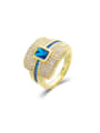 thumb Copper With Gold Plated Fashion Square Band Rings 2