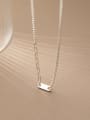 thumb 925 Sterling Silver Asymmetric smooth beads  Minimalist Necklace 0