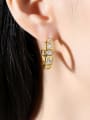 thumb Brass Cubic Zirconia Heart Minimalist Stud Earring 1