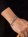 thumb Stainless steel Cubic Zirconia Star Vintage Link Bracelet 1