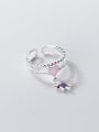 thumb 925 Sterling Silver Cubic Zirconia Heart Minimalist Stackable Ring 3